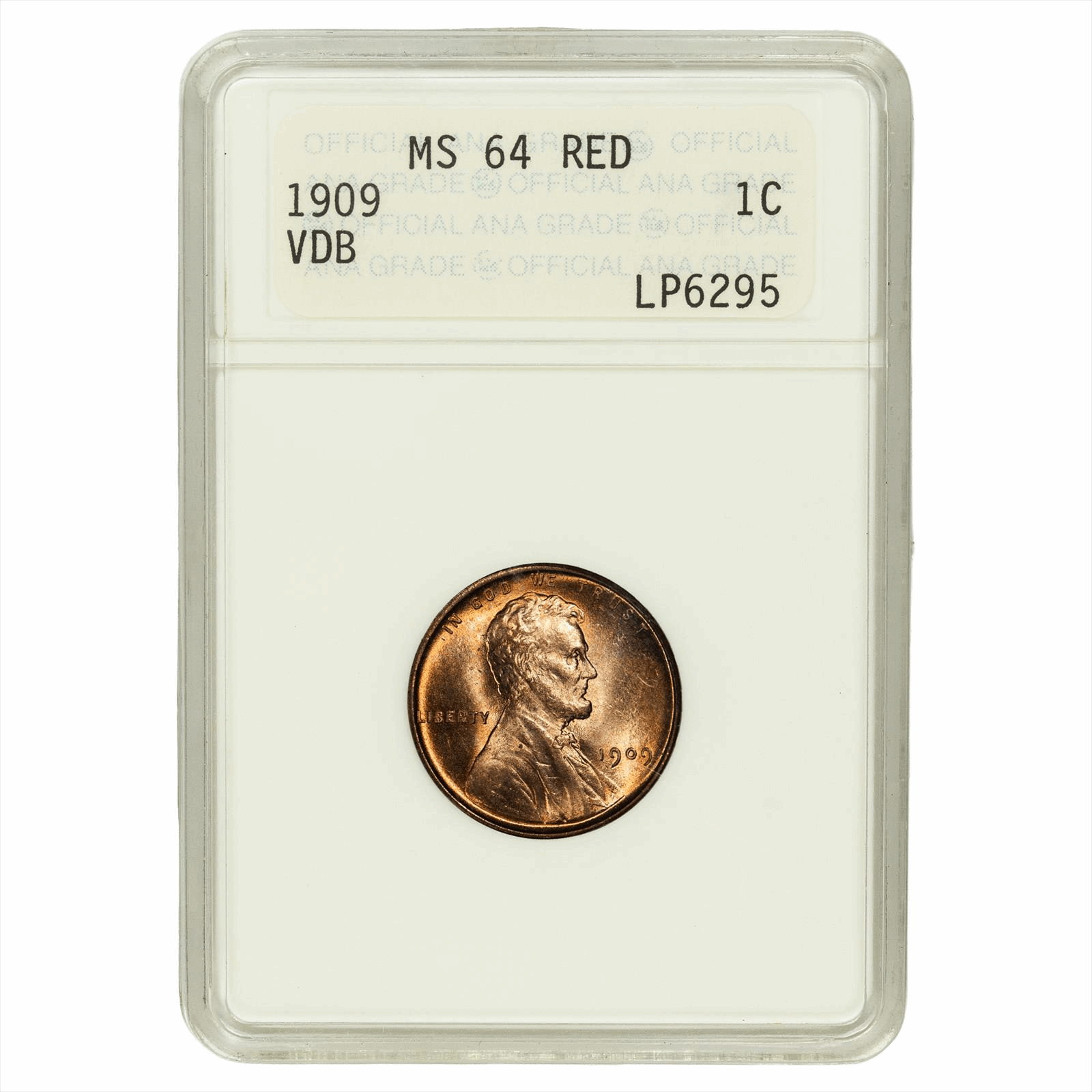 1909 VDB Lincoln Wheat Cent 1C ANACS MS 64 BN