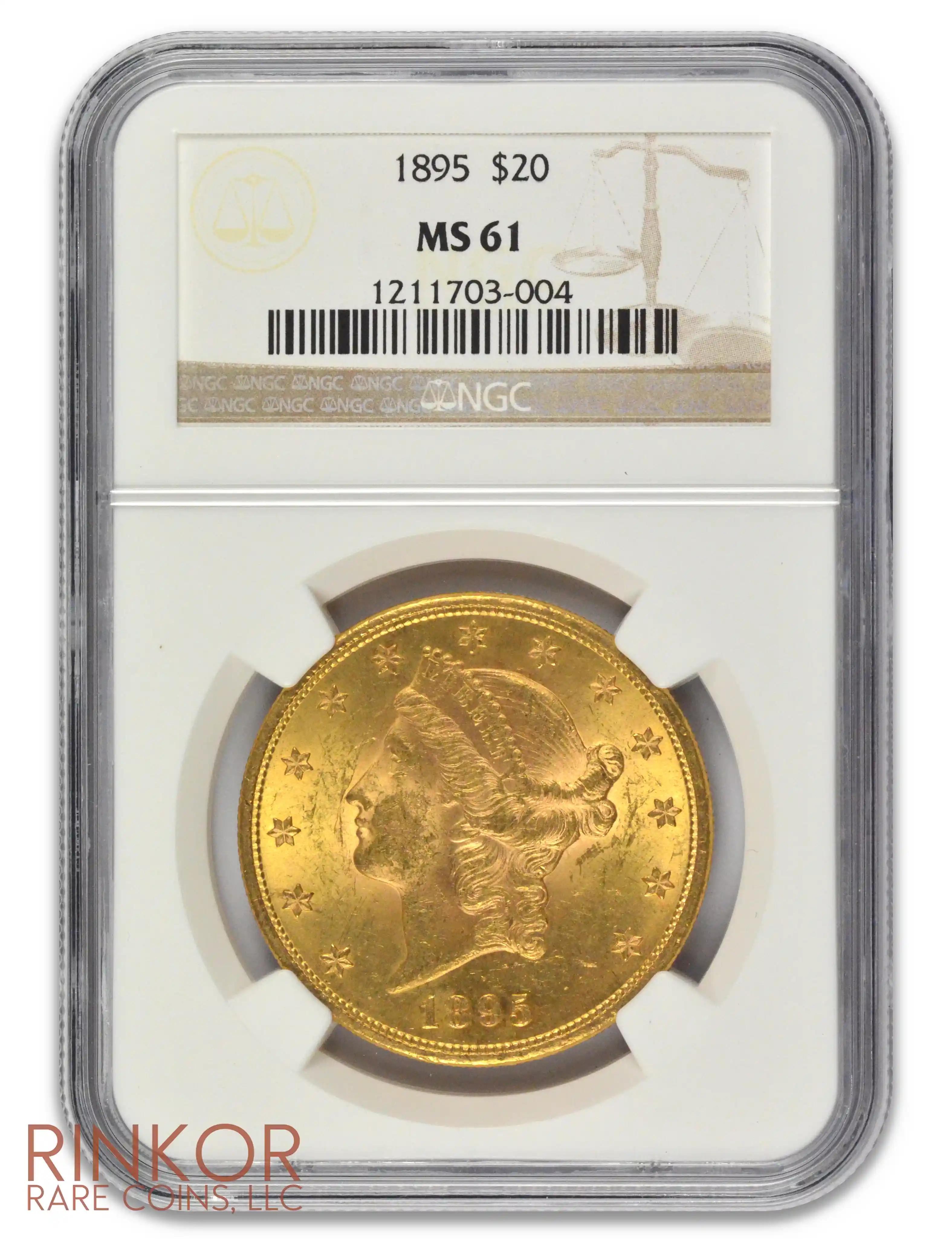 1895 $20 Liberty Head NGC MS 61