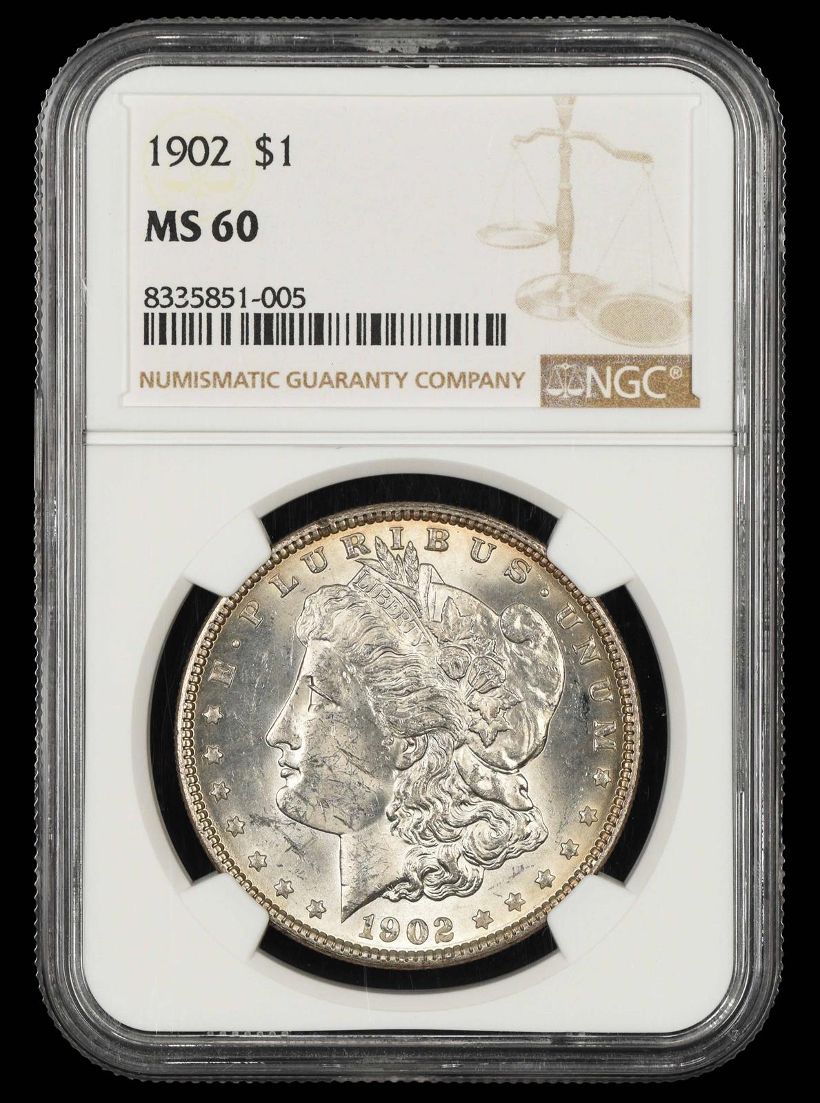 1902 $1 NGC MS 60