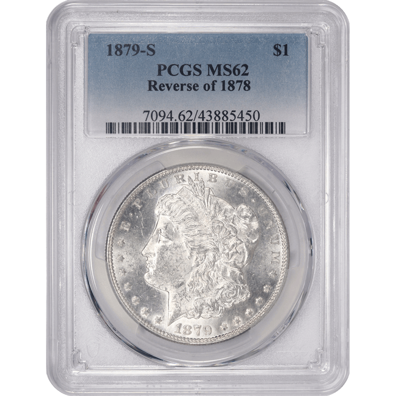 1879-S Morgan Silver Dollar Reverse of 1878, PCGS MS62 - Nice White Coin