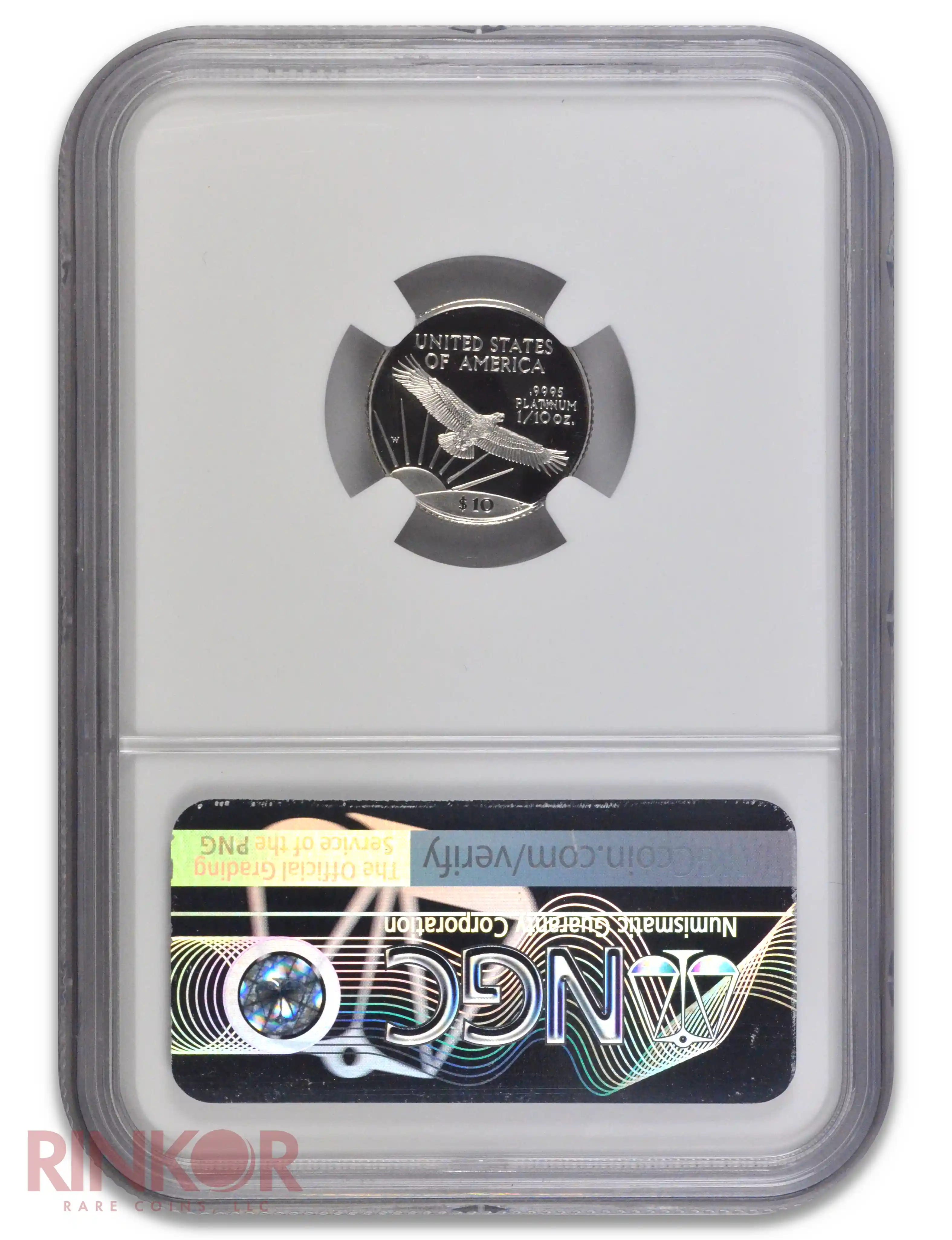 1997-W Platinum Eagle Mike Castle Signature P$10 NGC PF 70