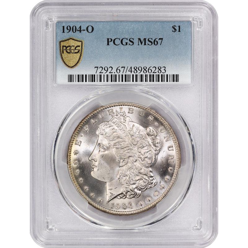 1904-O Morgan Silver Dollar $1, PCGS MS 67 - Lovely White Coin, PQ++