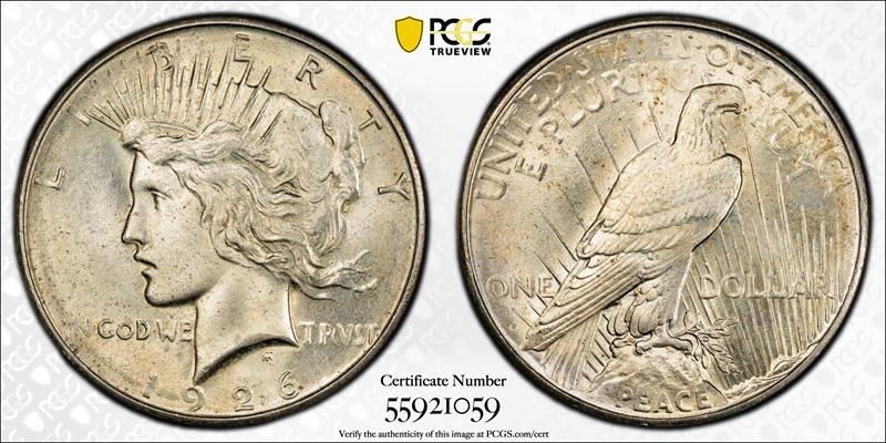 1926-D $1 PCGS MS 64