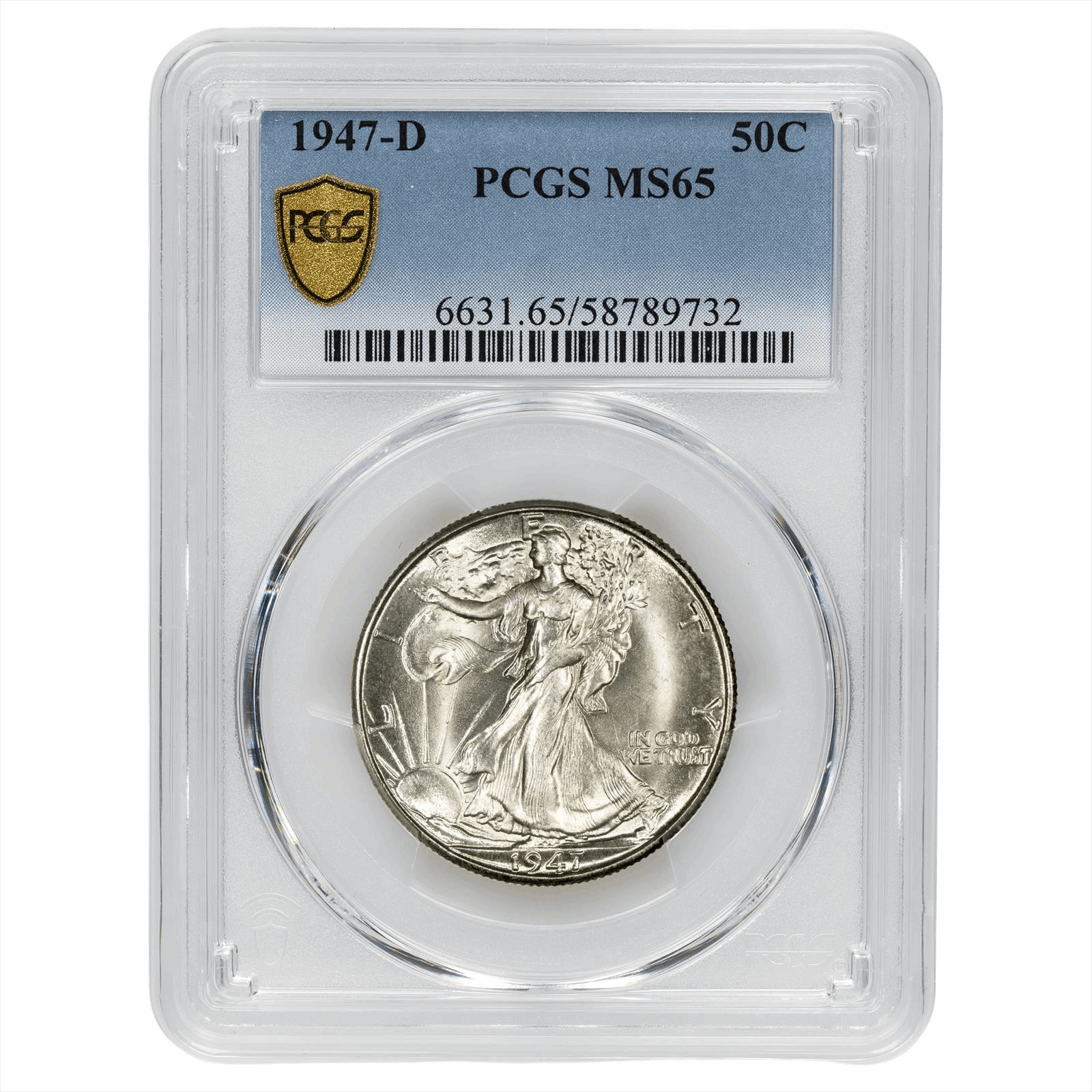 1947-D Walking Liberty Half Dollar 50C PCGS MS 65