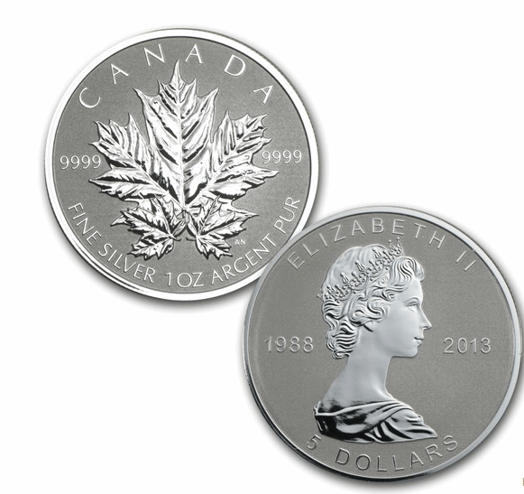 2013 $5 Canadian Silver Maple Leaf Reverse Proof