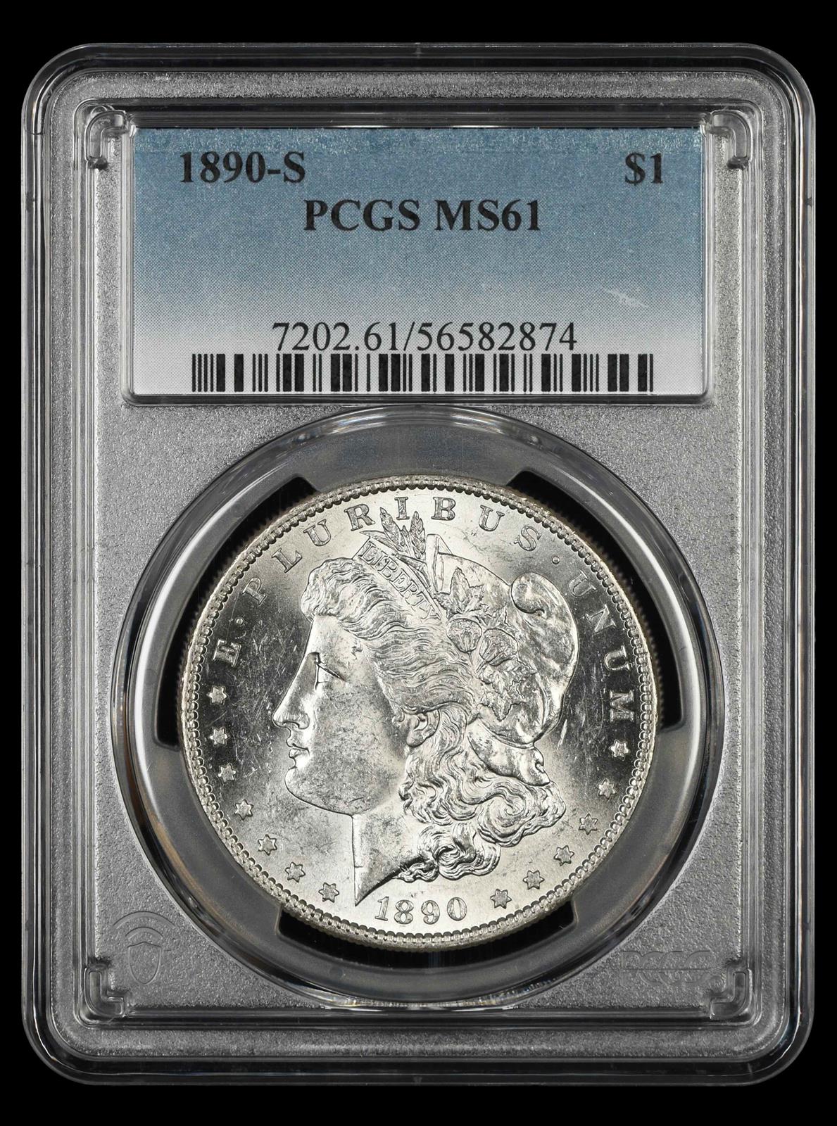1890 S $1 PCGS  MS61