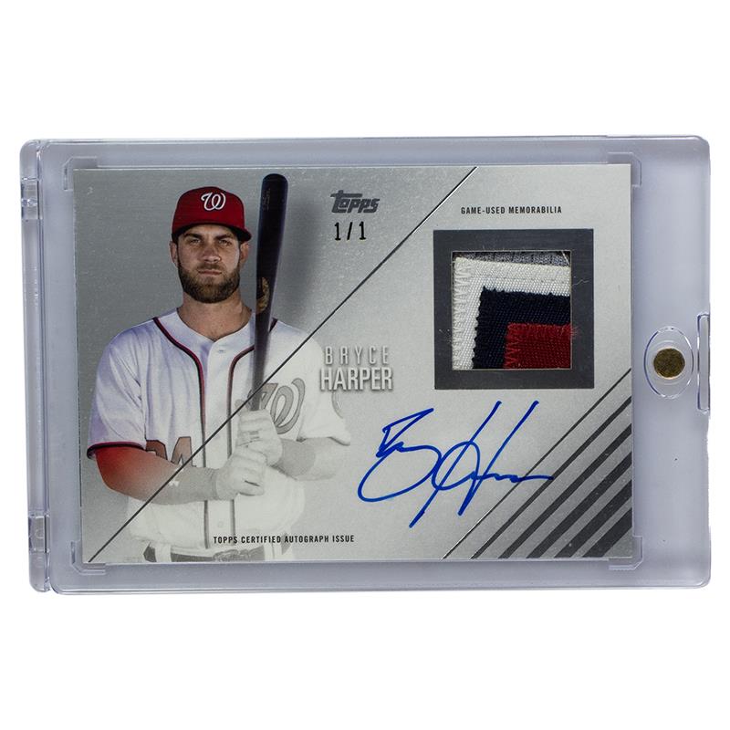 2018 Topps Reverence Bryce Harper 1/1 Patch Auto Raw 