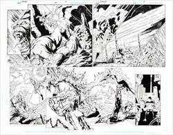 Justice League of America #47 Page 2 & 3 Artist:  Mark Bagley (Penciller) ,  Norm Rapmund (Inker) Media Type: Pen and Ink Art Type: Double Page Splash 