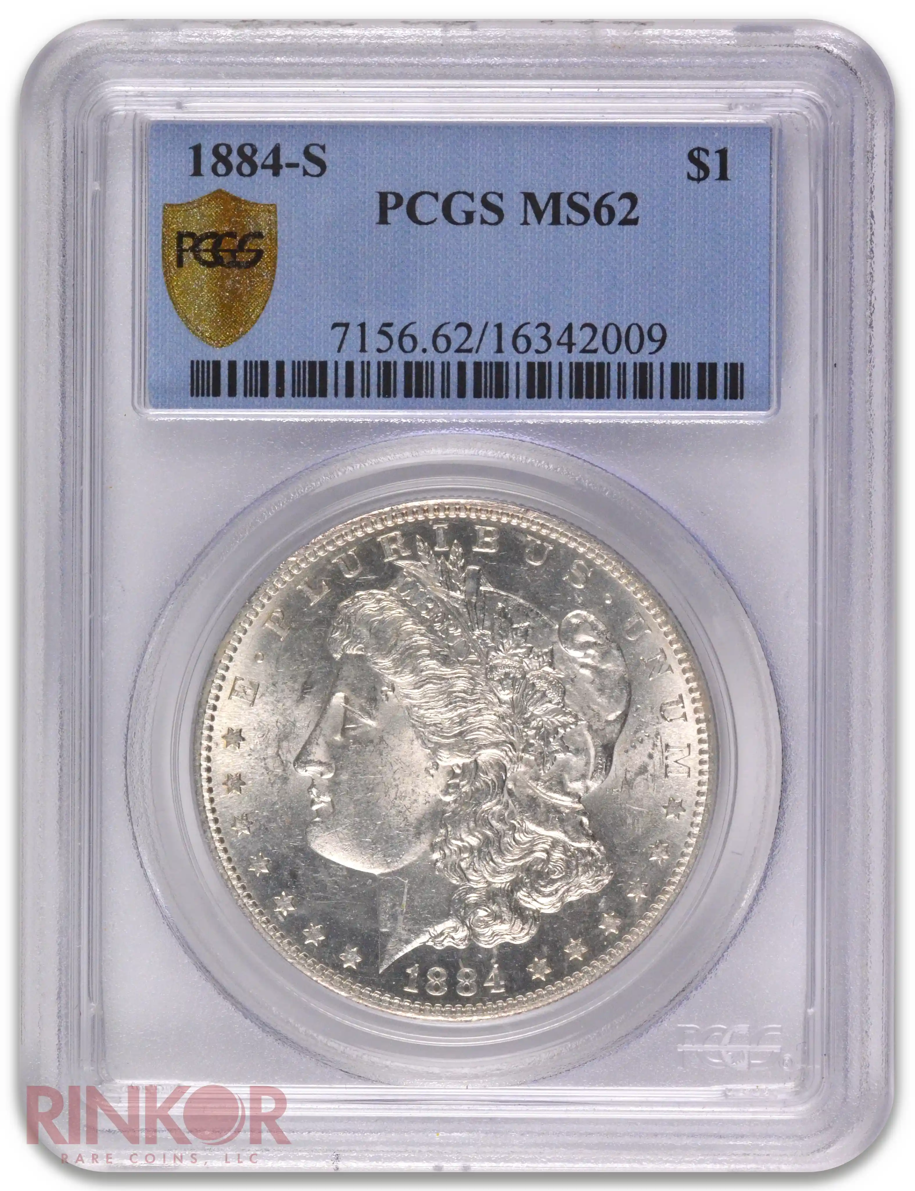 1884-S $1 Morgan Dollar PCGS MS 62