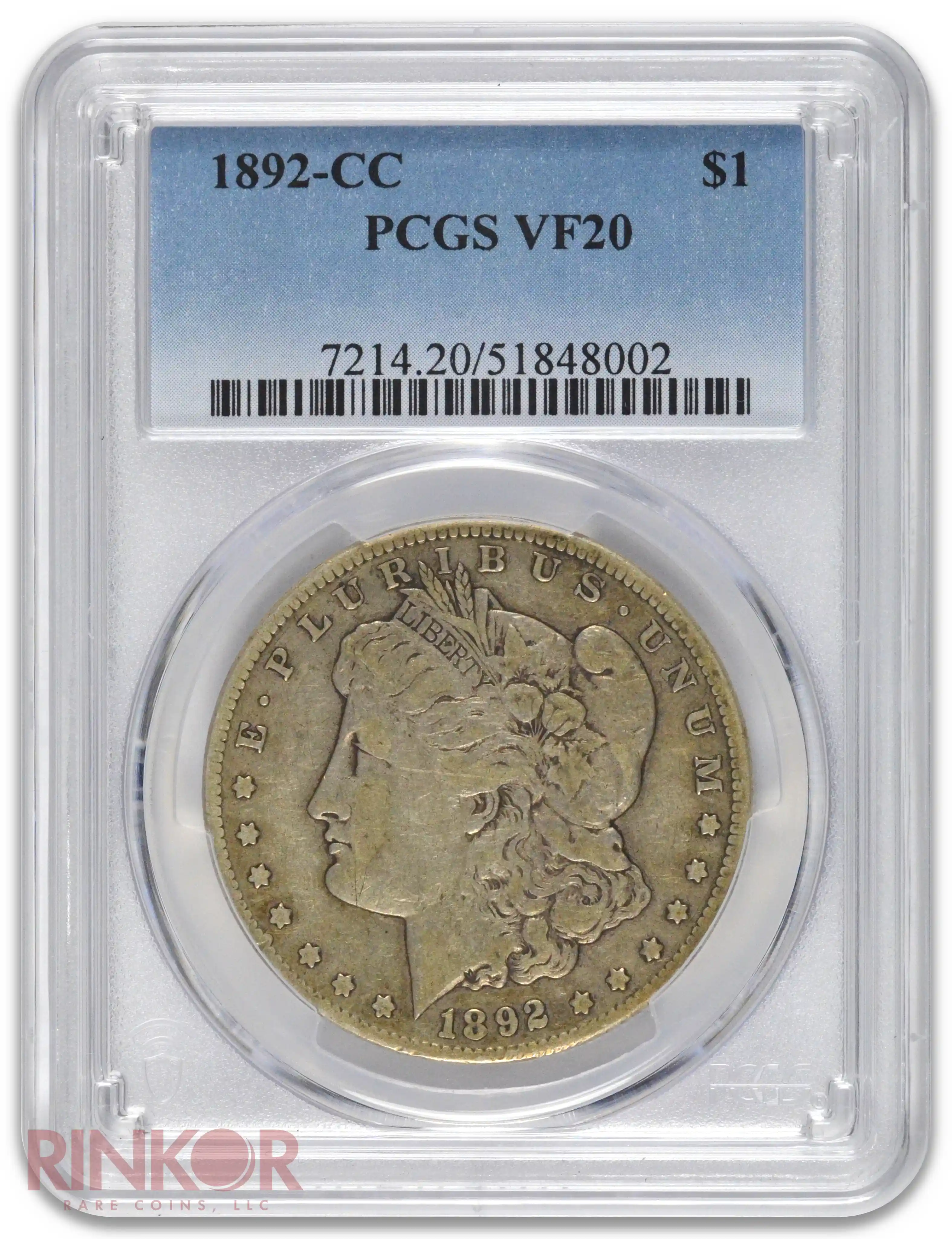 1892-CC $1 PCGS VF-20