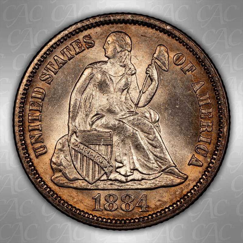 1884 10c CACG MS 66