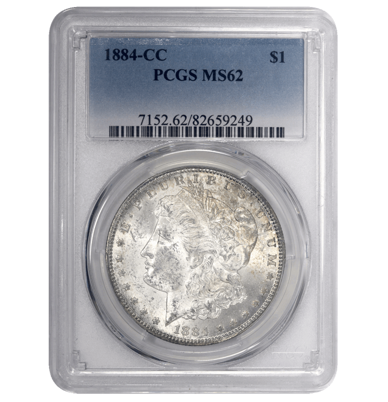 1884-CC Morgan Silver Dollar $1 PCGS MS 62 