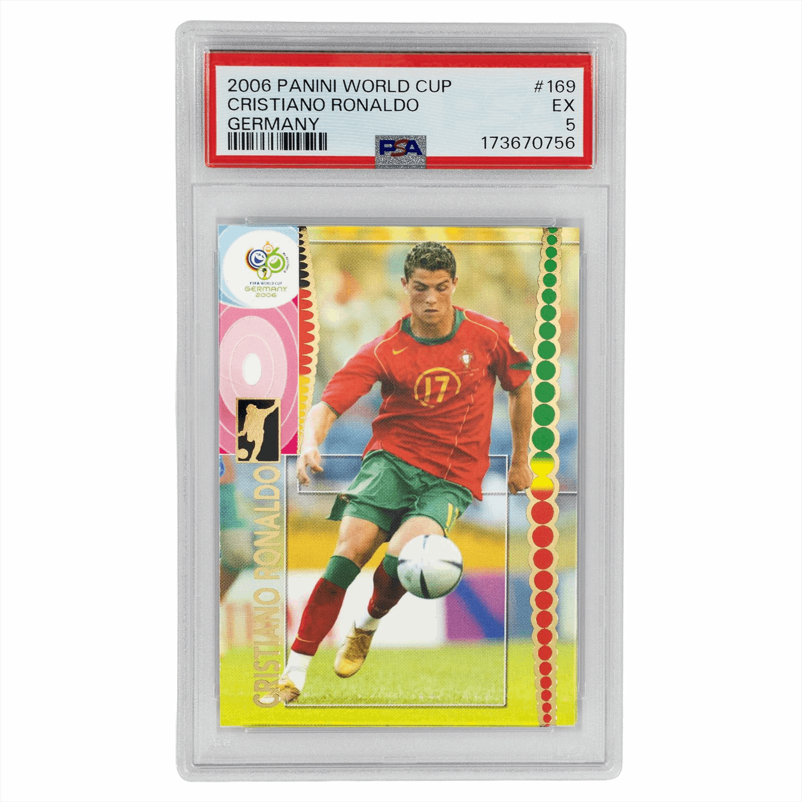 2006 Panini World Cup Cristiano Ronaldo Germany #169 PSA EX 5 