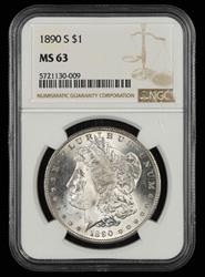 1890 S $1 NGC MS 63