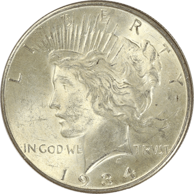 1934-D Peace Silver Dollar $1, Uncirculated