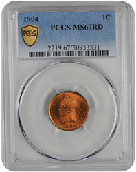 1904 Indian Head PCGS RD 67