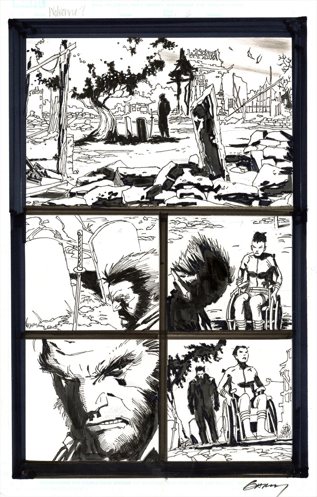 Wolverine #300, Page 6 Artist:  Ron Garney (Penciller) Media Type: Pen and Ink Art Type: Interior Page 