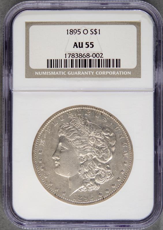 1895-O $1 MORGAN NGC AU55