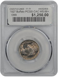 1927 Buffalo PCGS CAC MS 66+