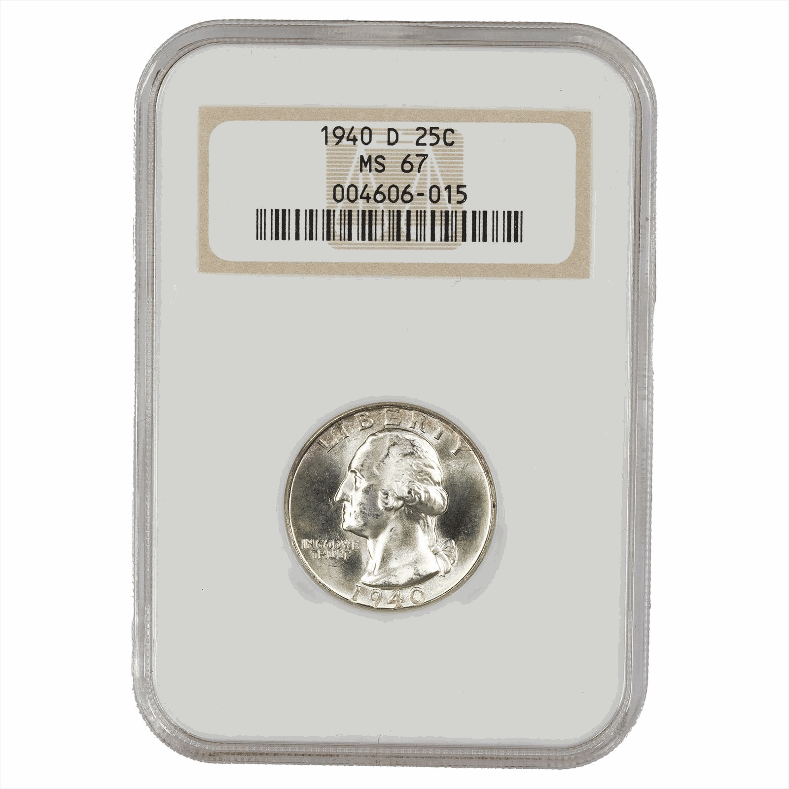 1940-D Washington Quarter 25C NGC MS 67