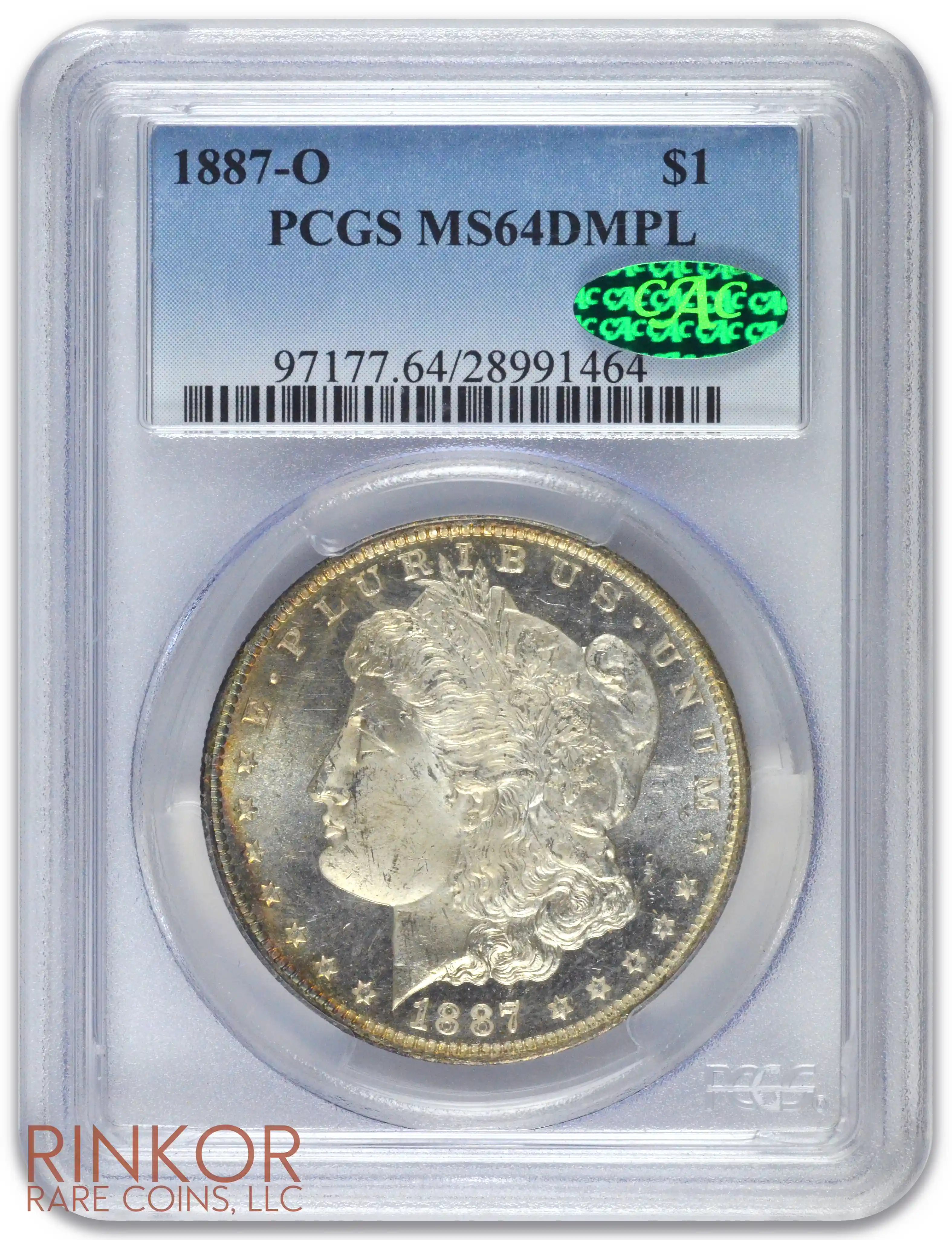 1887-O $1 PCGS MS 64 DMPL CAC