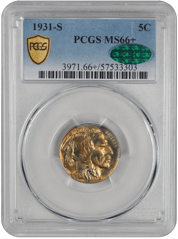 1931-S Buffalo PCGS CAC MS 66+