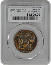 1954-D Franklin PCGS CAC (99) FBL 66+