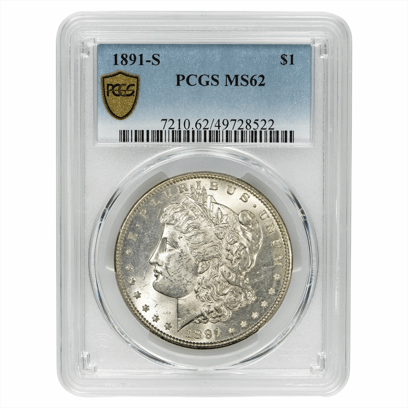 1891-S Morgan Silver Dollar $1 PCGS MS 62 