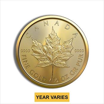 1/2 oz Gold Maple Leaf (Year Varies - Sealed) image 1