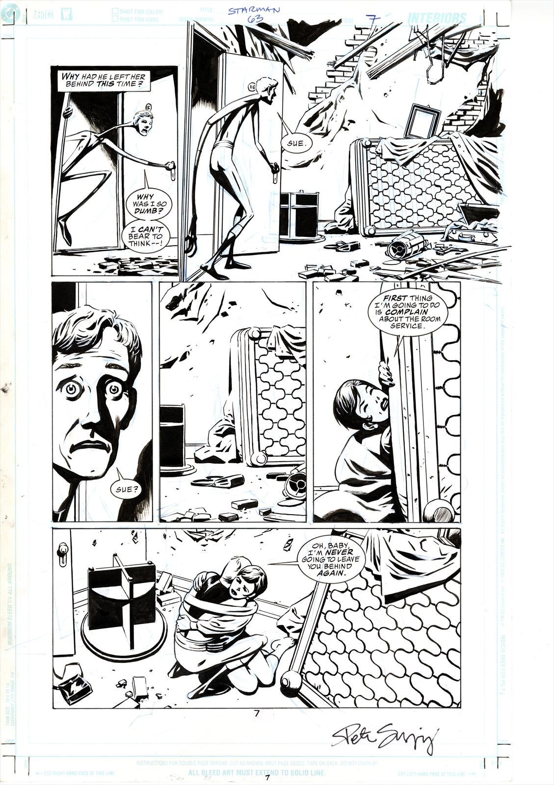 Starman # 63 Page 7 Artist:  Peter Snejbjerg (Penciller) ,  Peter Snejbjerg (Inker) Media Type: Pen and Ink Art Type: Interior Page 