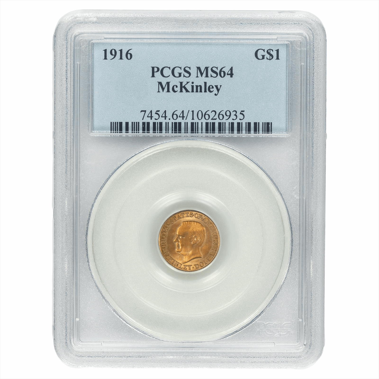 1916 McKinley Gold Dollar G$1 PCGS MS 64