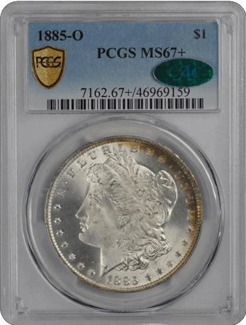1885-O $1 Morgan Dollar PCGS  (CAC) #3669-8 MS67+