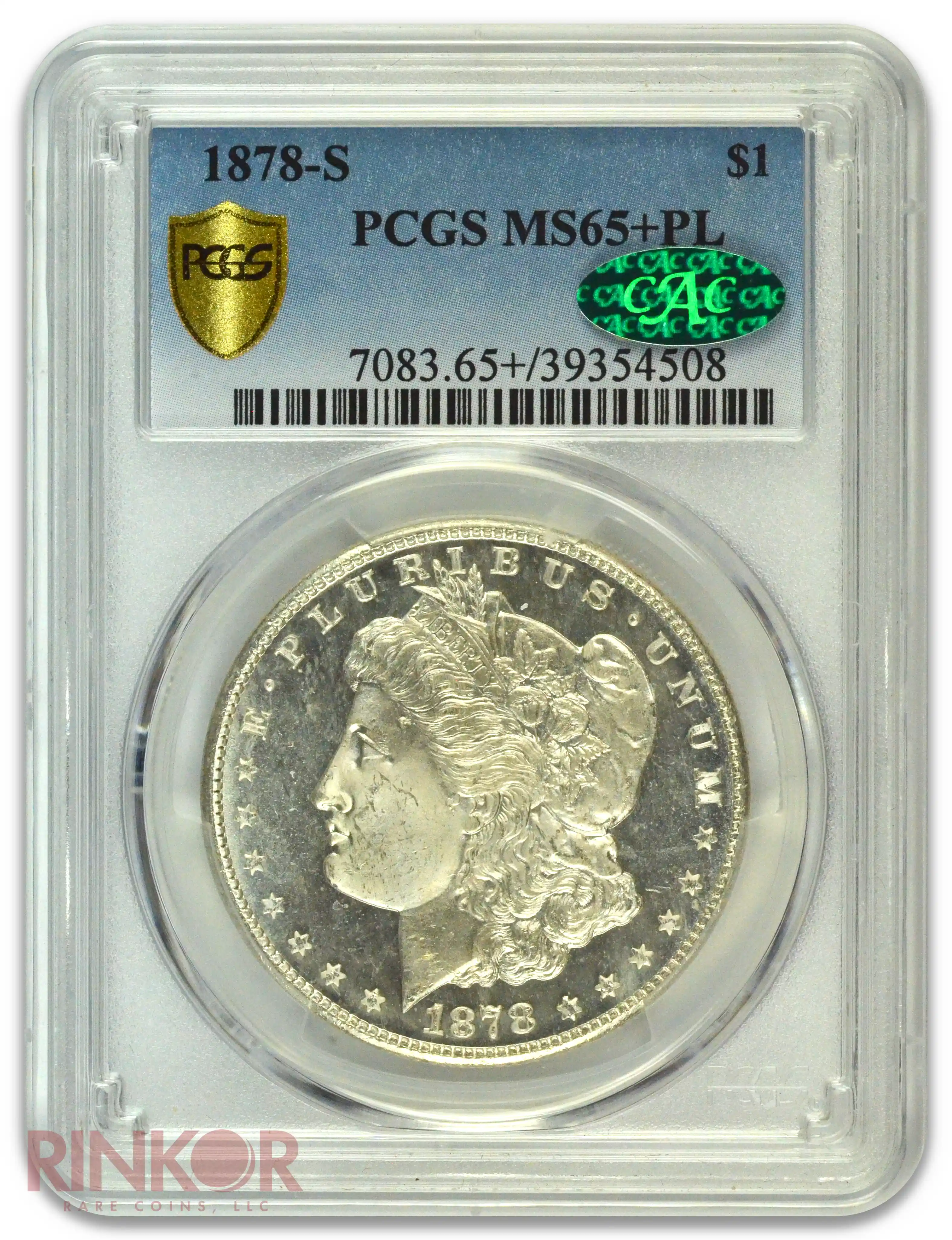1878-S $1 Morgan Dollar PCGS MS 65+ PL CAC