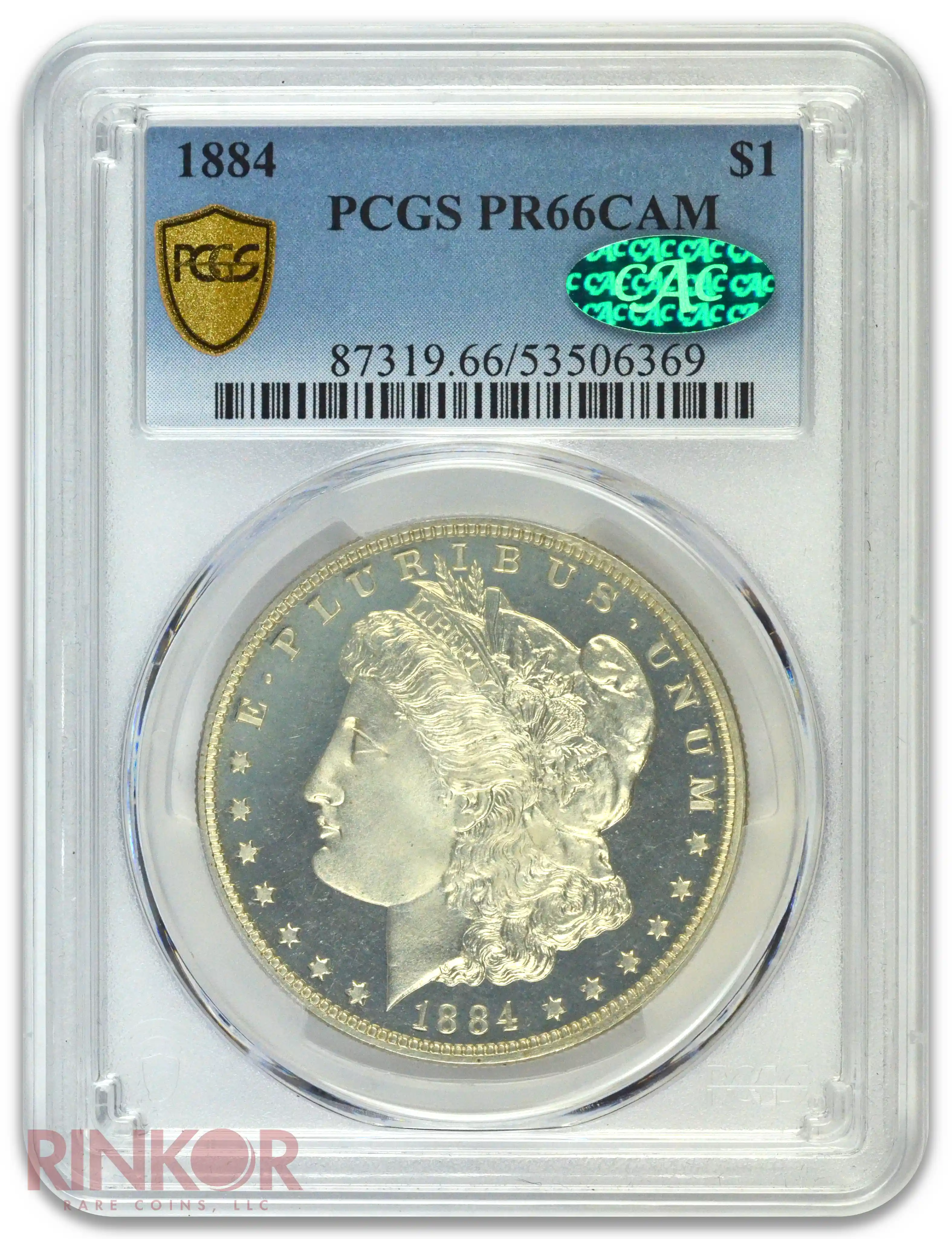 1884 $1 Morgan Dollar PCGS PR 66 CAM CAC