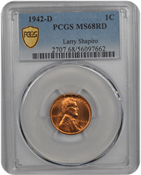 1942-D Lincoln PCGS RD 68