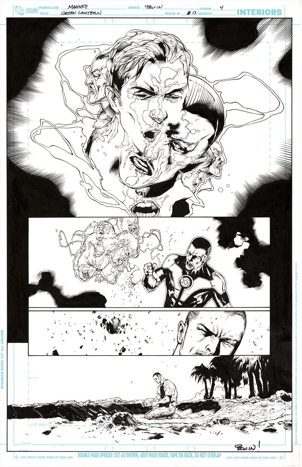 Green Lantern #13 Page 4 Artist:  Doug Mahnke (Penciller) ,  Mark Irwin (Inker) Media Type: Pen and Ink Art Type: Interior Page 