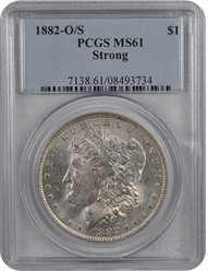 1882-O/S  Strong Morgan PCGS MS 61