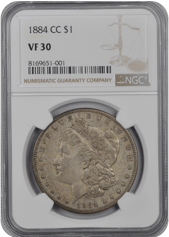 1884 Cc  Morgan Dollar NGC VF-30