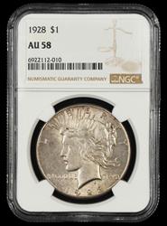 1928 $1 NGC AU-58