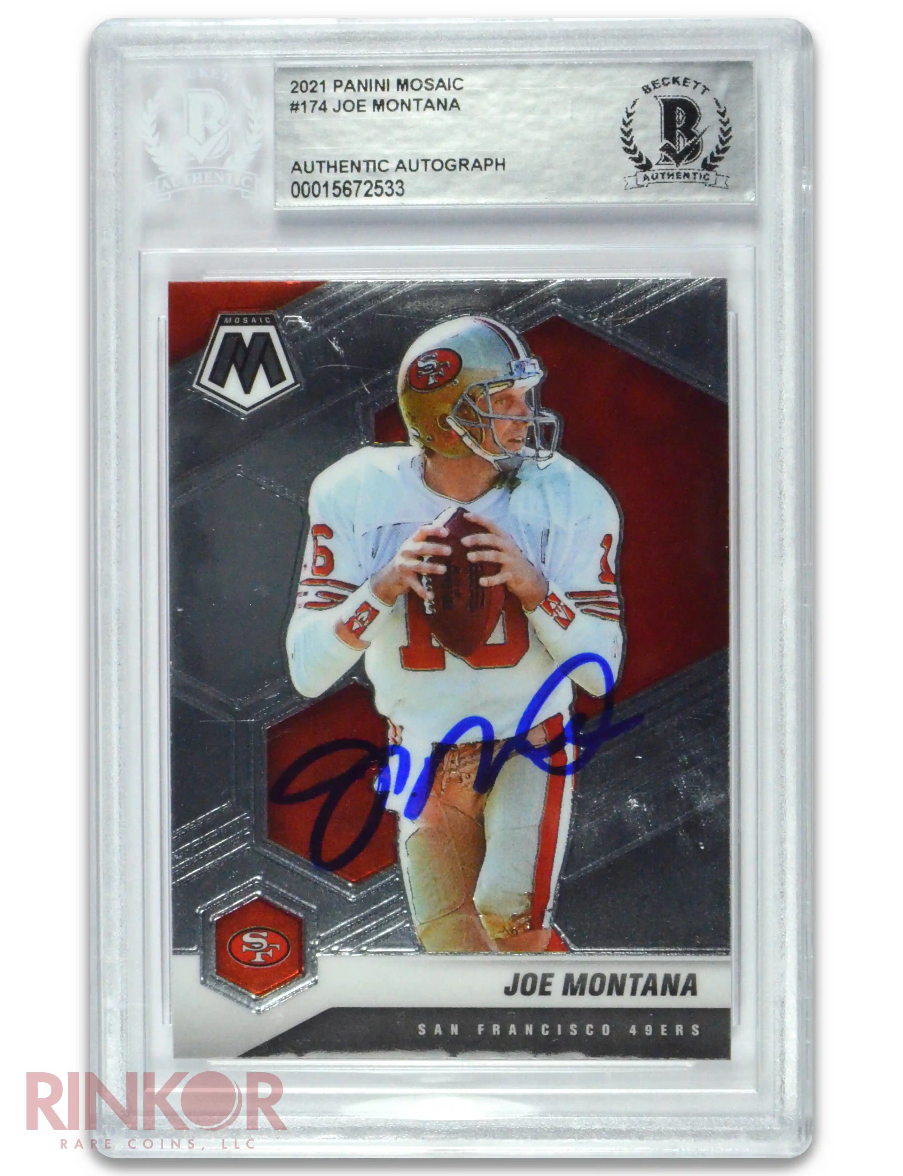 2021 Panini Mosaic Auto Joe Montana #174 BGS AUTHENTIC