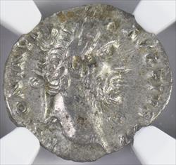 Roman Empire Antoninus Pius AD 138-161 Denarius NGC VF 