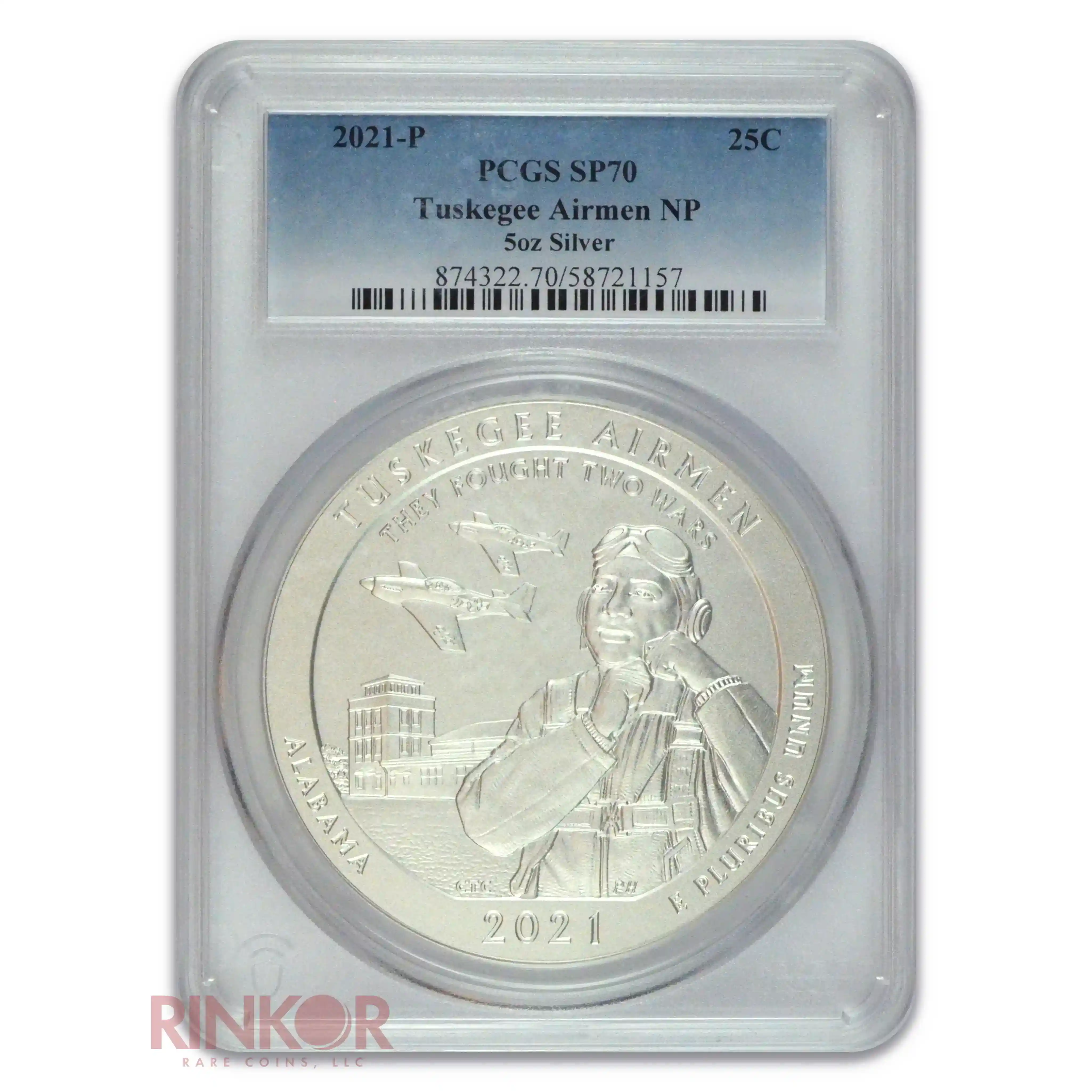 2021-P Tuskegee Airmen 5oz America the Beautiful PCGS SP 70