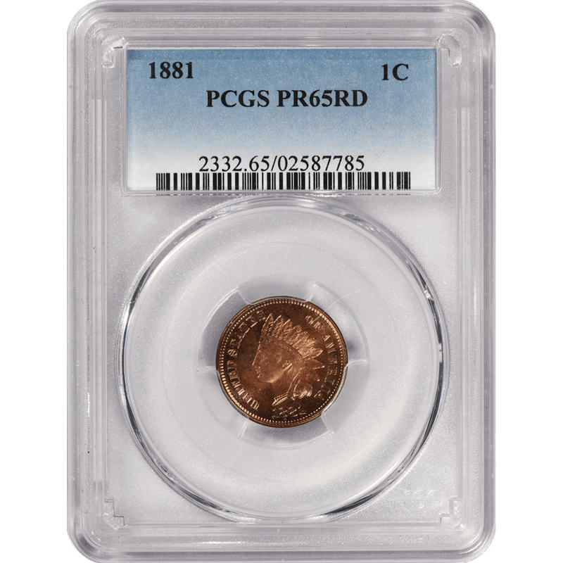 1881 1c Indian Head Cent PROOF - PCGS PR65RD - Great Luster / Color