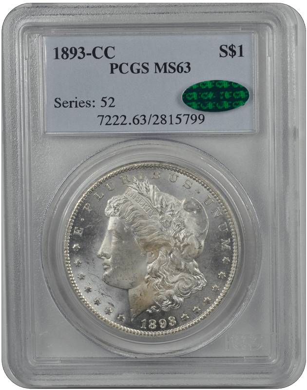 1893-CC Morgan PCGS CAC MS 63