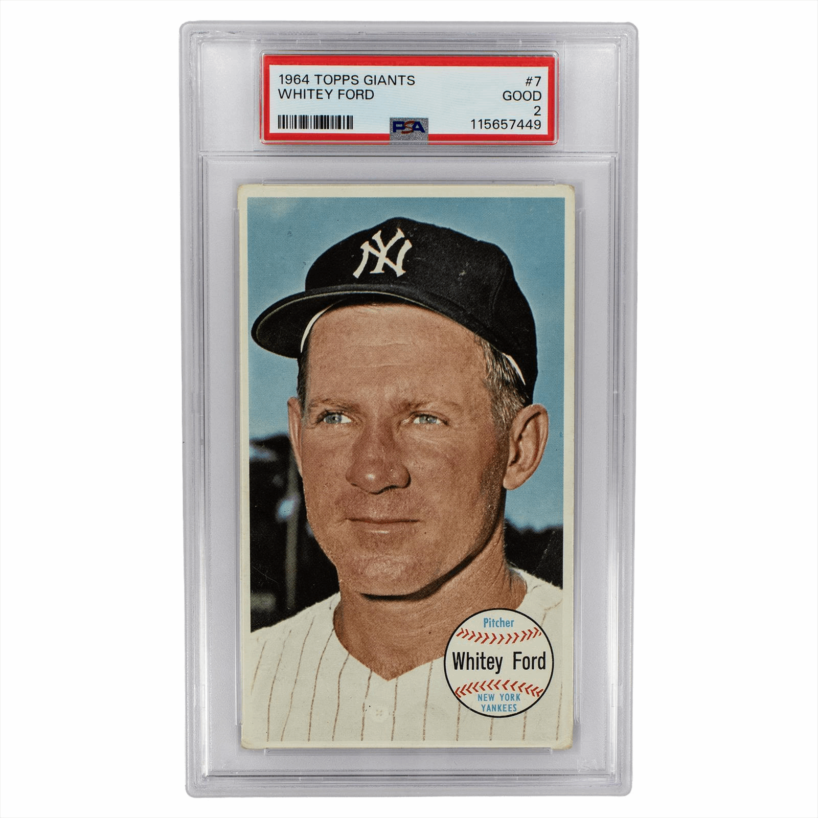 1964 Topps Giants Whitey Ford #7 PSA GOOD 2