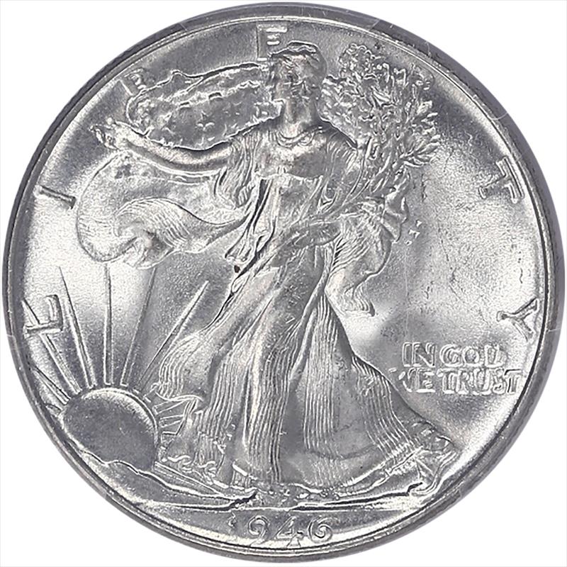 1946 Walking Liberty Half Dollar 50C PCGS MS 65 - Nice Lustrous Frosty Coin