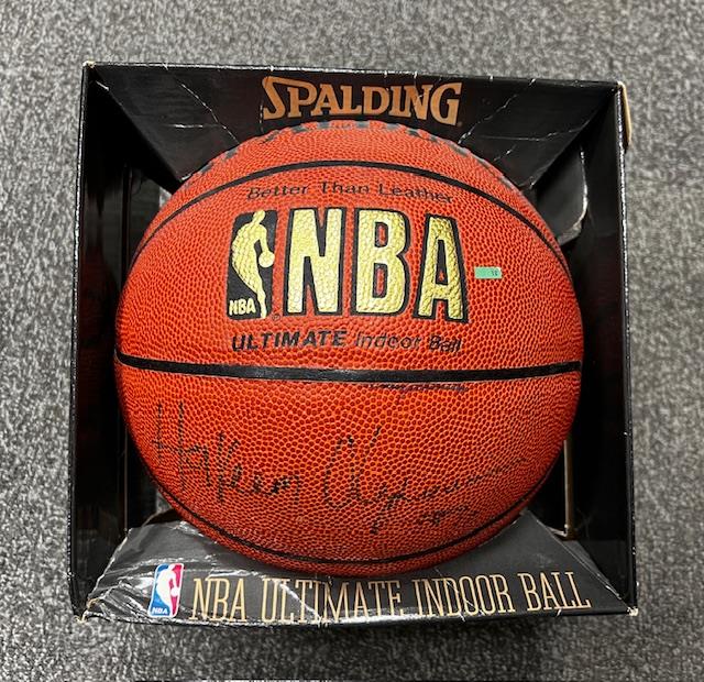 Hakeem Olajuwon Signed Spalding NBA Basketball w/ Original Box NBA Licensed