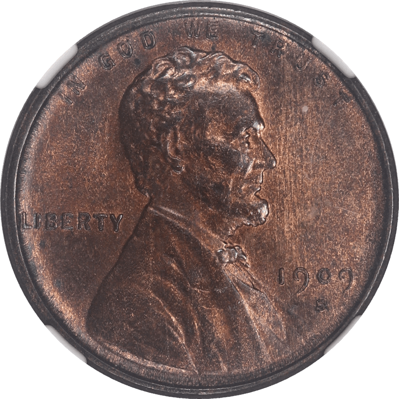 1909-S VDB Lincoln Cent 1c NGC MS 64 RB CAC Key Date Coin