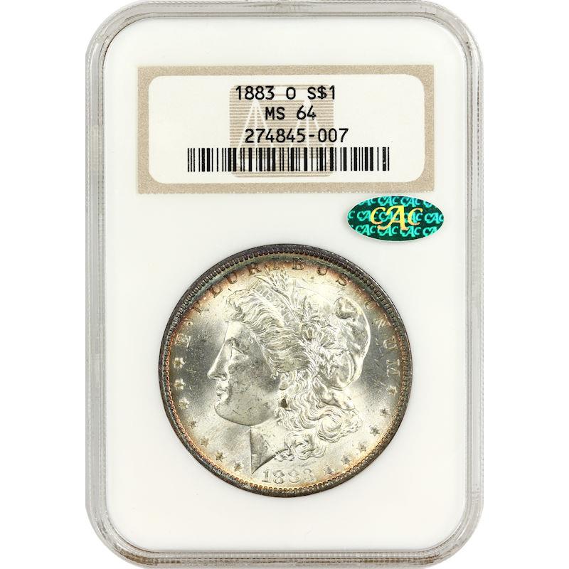 1883-O Morgan $1 NGC CAC MS 64 