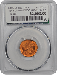 1949 Lincoln PCGS (CAC) RD 67 